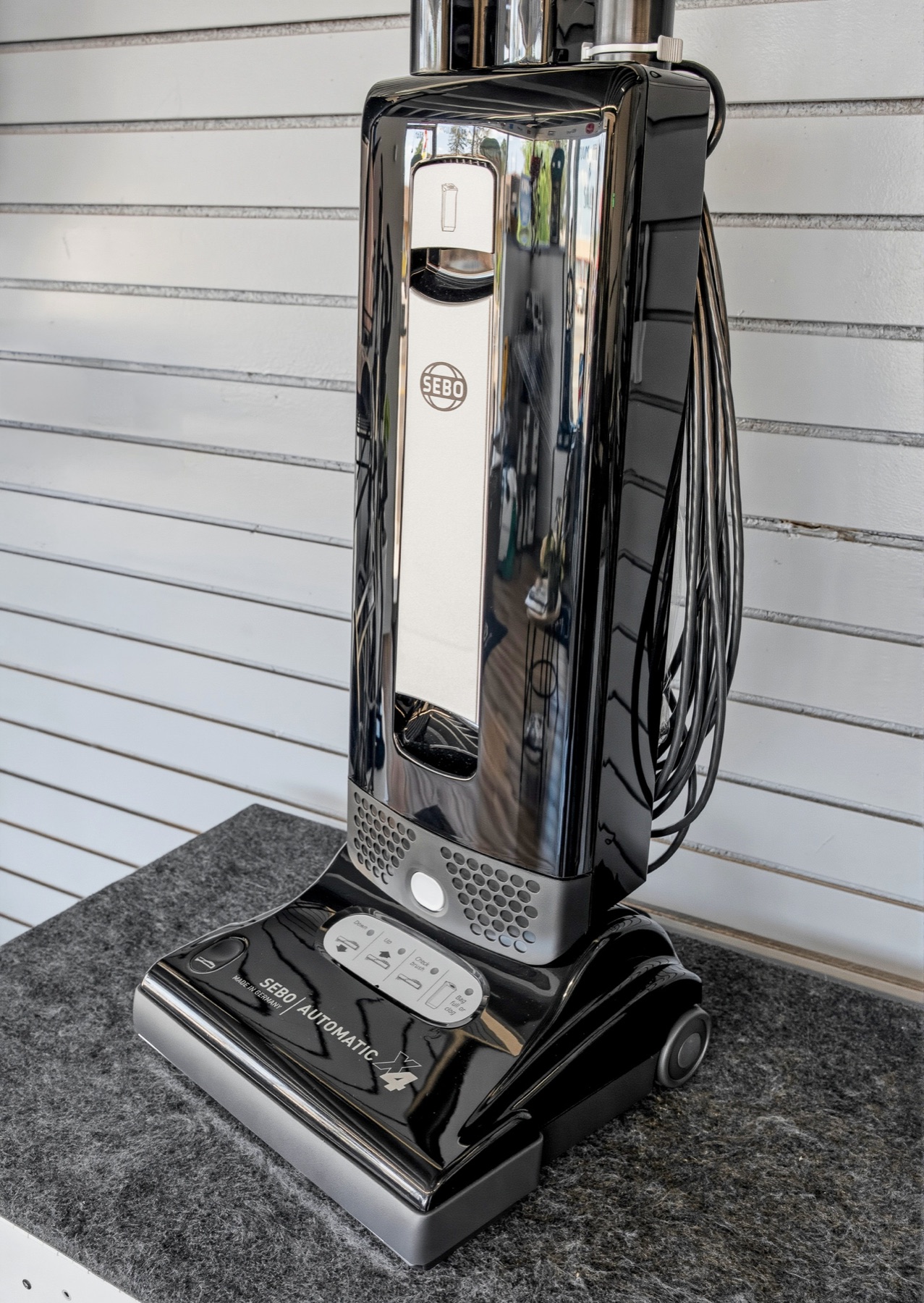 Sebo Automatic upright on the shop counter